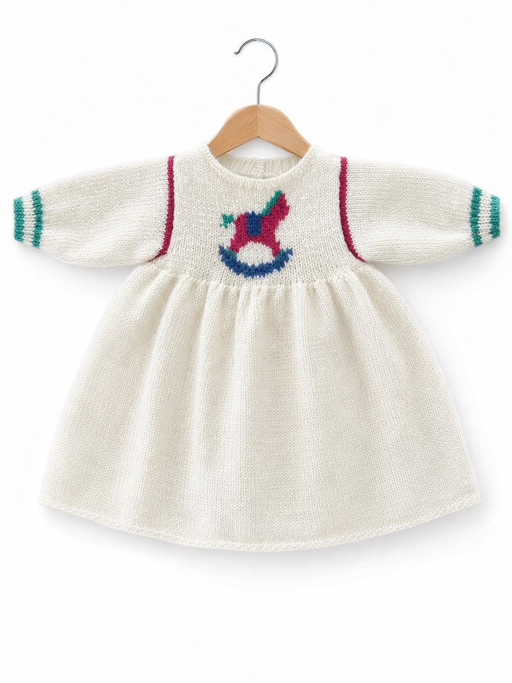 5/$15 Vintage Handmade Wool Baby Dress Fits Size 3-6 Months